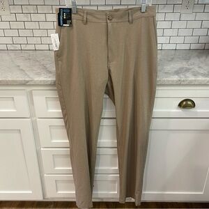 Roundtree Yorke Performance Pants Mens 34 Tan Khaki Inseam 32 New with Tags